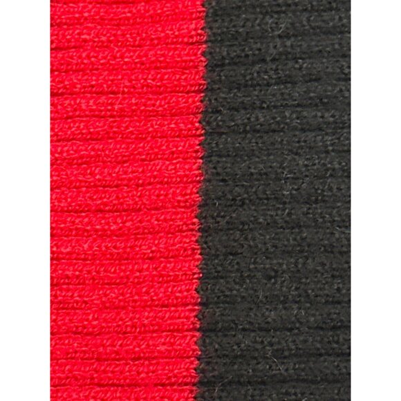 CCC Gray Batwing Crop Top Sweater Red Black Stripes Chic Style Comfortable Versa - Picture 8 of 9